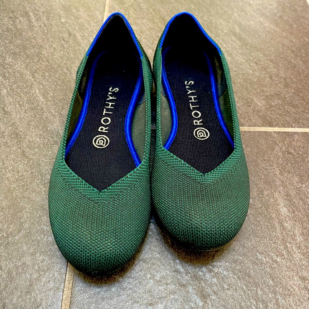 Rothy’s flats size 8 in emerald green